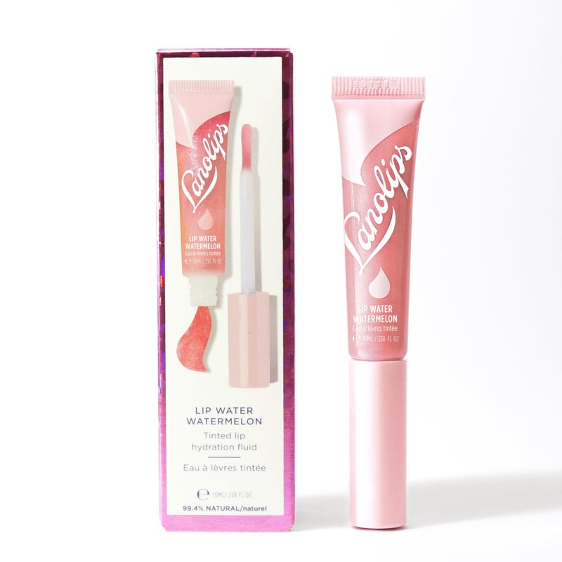 Lanolips Lanolin Lip Water Watermelon - Clear Gloss Serum - Hyaluronic Acid Lip Balm and Shimmer for a Hydrated Glow - Lanolin Oil Moisturizer for Dry, Cracked Skin (10ml / 0.34 fl oz) - Image 1