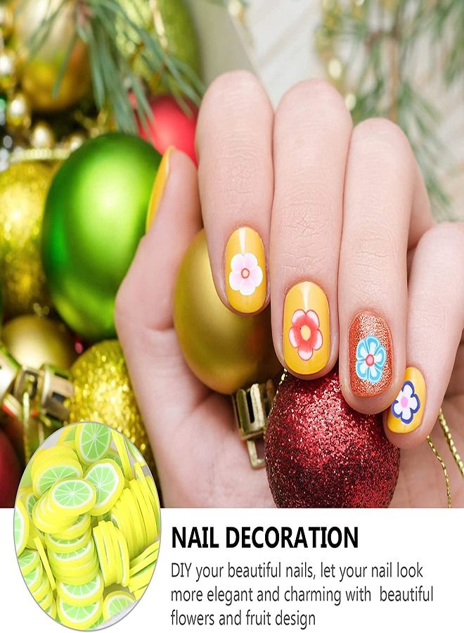 KASTWAVE 3D Nail Art Slice 24 Grids Mixed Fruits Nails and Mixed Flowers Slices Nail Art DIY Women Manicure Accessories Resin Fruit Nail Art Tips Slime Craft Polymer Clay Kit Slime Snowglobe Tumbler Craft - Image 5