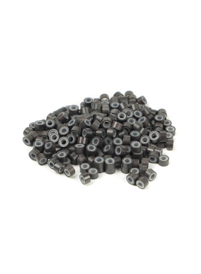 BHF 200Pcs Beads Silicone Aluminium Micro Nano Rings 5Mm Lined For I Tip/Nano Hair Extensions Tool Beads (Dark Brown-1 Bottle) - Image 3