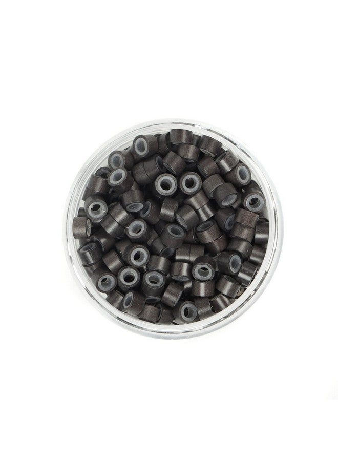 BHF 200Pcs Beads Silicone Aluminium Micro Nano Rings 5Mm Lined For I Tip/Nano Hair Extensions Tool Beads (Dark Brown-1 Bottle) - Image 4