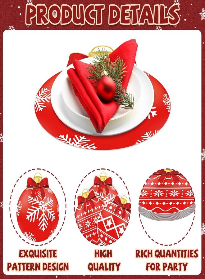 OBUSATT 60Pcs Disposable Christmas Balls Place Mats Christmas Balls Paper Table Mats Winter Holiday Placemats Xmas Party Dining Table Decorations Merry Christmas Placemats for Kids Home Kitchen - Image 3