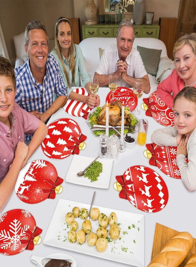 OBUSATT 60Pcs Disposable Christmas Balls Place Mats Christmas Balls Paper Table Mats Winter Holiday Placemats Xmas Party Dining Table Decorations Merry Christmas Placemats for Kids Home Kitchen - Image 4