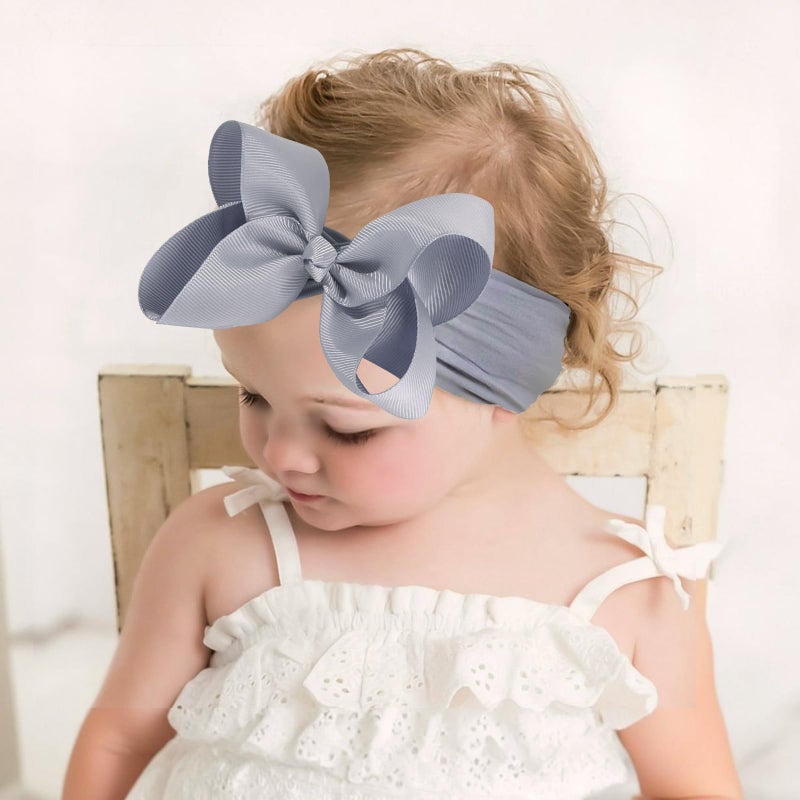 OAOLEER 24PCS Baby Girls Bows Headbands, Nylon Hairbands Ribbon Bow Elastic Hair Accessories for Newborns Infants Toddlers and Kids (Baby Headbands) - Image 2