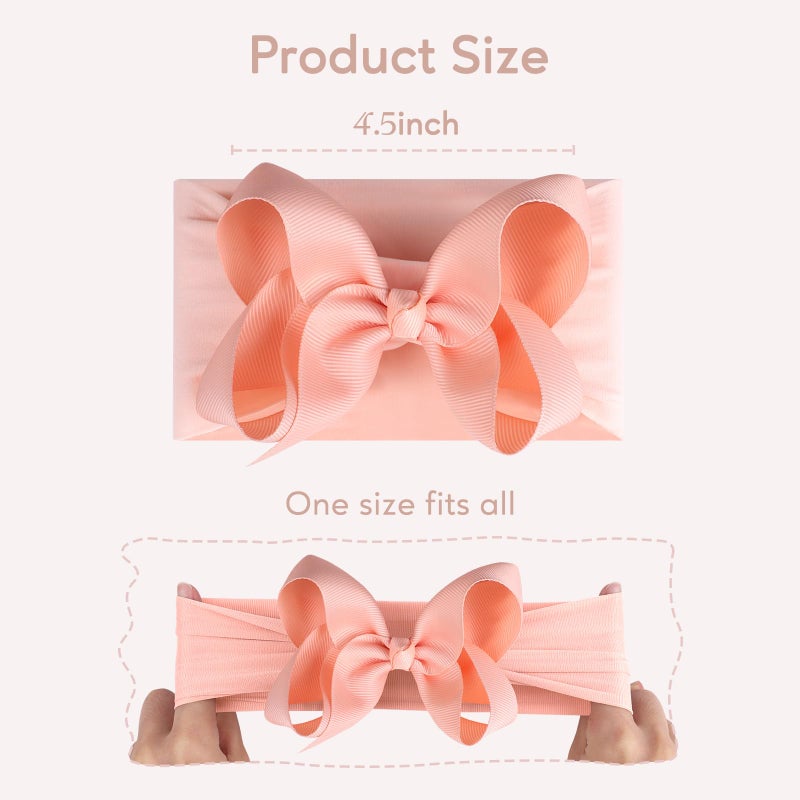 OAOLEER 24PCS Baby Girls Bows Headbands, Nylon Hairbands Ribbon Bow Elastic Hair Accessories for Newborns Infants Toddlers and Kids (Baby Headbands) - Image 3