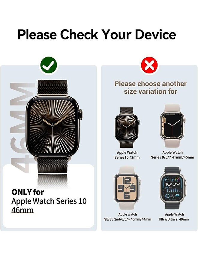 (3 Pack) Case Compatible with Apple Watch Series 10-46mm, Built-in Thin HD Tempered Glass Screen Protector Overall Cover Replacement for iwatch S10 2024