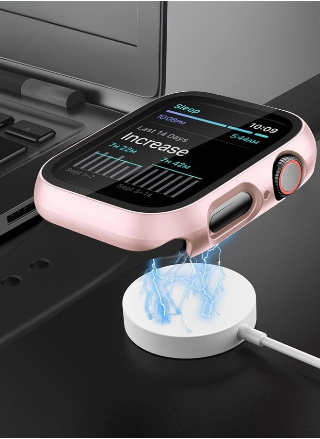 (3 Pack) Case Compatible with Apple Watch Series 10-46mm, Built-in Thin HD Tempered Glass Screen Protector Overall Cover Replacement for iwatch S10 2024