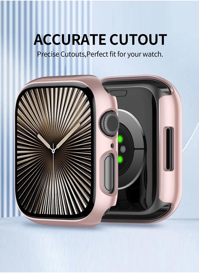(3 Pack) Case Compatible with Apple Watch Series 10-46mm, Built-in Thin HD Tempered Glass Screen Protector Overall Cover Replacement for iwatch S10 2024