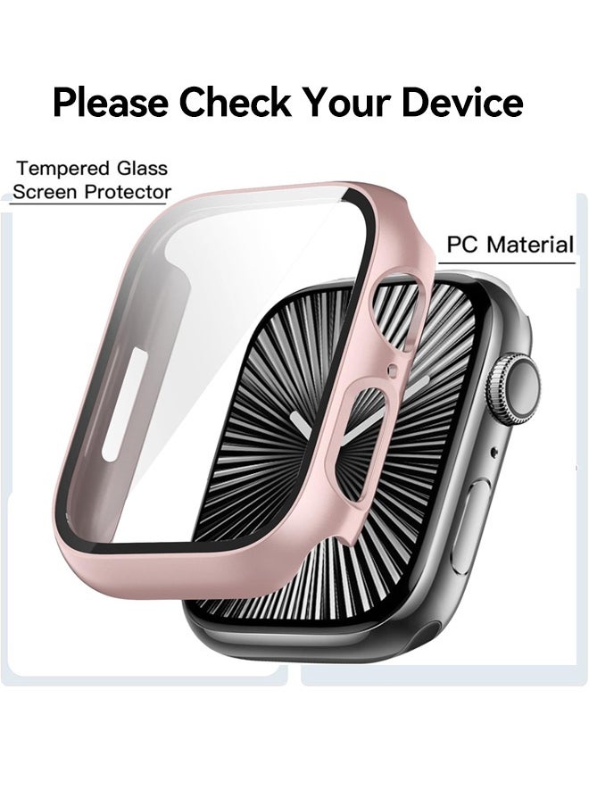 (3 Pack) Case Compatible with Apple Watch Series 10-46mm, Built-in Thin HD Tempered Glass Screen Protector Overall Cover Replacement for iwatch S10 2024