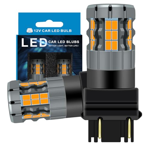 Zyvirexa 3157 LED Turn Signal Bulbs Compatible For Cadillac Escalade 2002-2014 (Front) & 1999-2013 (Rear), 3057 3357 3457 23757 3757 Bulb, Amber Yellow, Plug and Play, Pack of 2 - Image 1