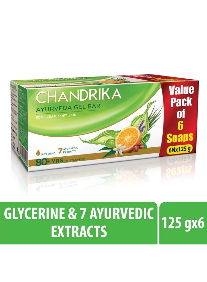 Chandrika شريط جل غليسيرين شاندريكا | صابون استحمام غليسيرين مع زيت الجوجوبا لبشرة مرطبة | لجميع أنواع البشرة | 125 جرام (عبوة من 6)  - Image 2