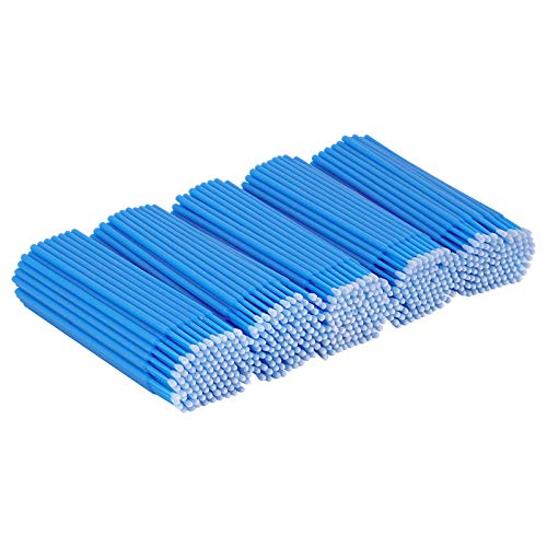 Cuttte 500PCS Disposable Micro Swabs for Eyelash Extension, Micro Applicators Eyelash Swabs for Makeup Application Blue (Head Diameter: 2.5mm) - Image 1