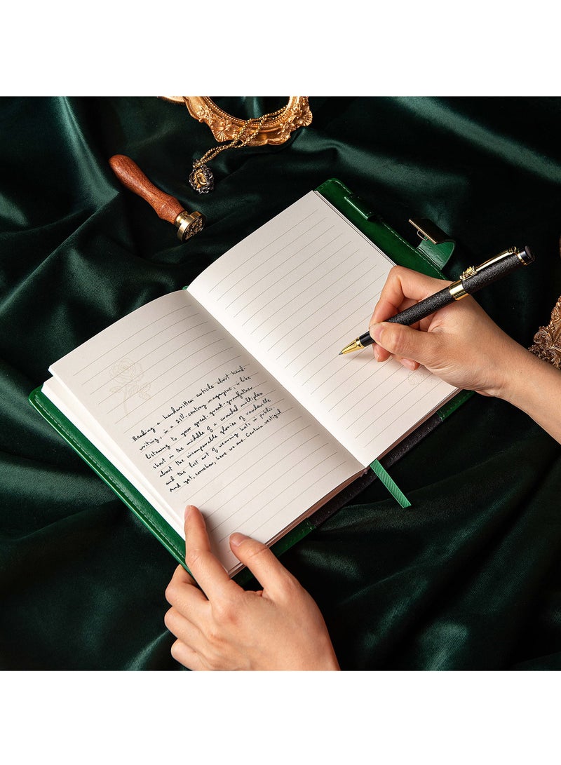 Green Vintage Leather Journal with Combination Lock, B6 Embossed Floral Secret Diary, Ruled Lined Paper for Writing - Ideal Gift for Women, Girls, Kids - Image 2