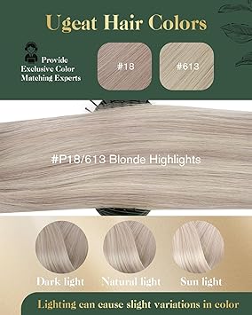 Ugeat Clip in Hair Extensions Real Human Hair 18 Inch Clip in Human Hair Extensions for Women Real Hair Clip in Extensions Straight 120Gram Ash Blonde Highlight Bleach Blonde 18613 - Image 5