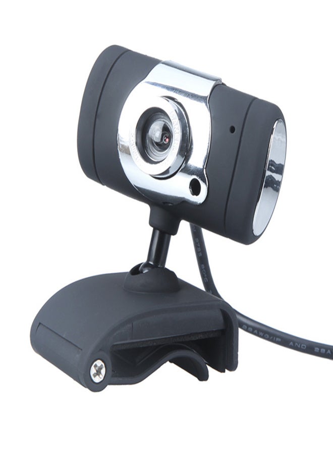 كاميرا ويب عالية الدقة (0.3 مليون بكسل) بمنفذ USB 2.0 مزودة بميكروفون، مناسبة لأجهزة الكمبيوتر الشخصية والمحمولة، لون أسود - Image 1