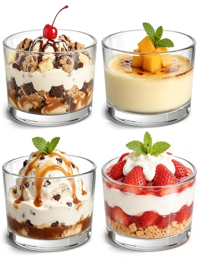 Lawei 12 Pack 3.5 Inch Glass Dessert Bowls, 6.7 OZ Small Pudding Custard Cups, Thick Clear Ramekins Mini Prep Bowl Container for Dips, Sauces, Desserts, Side Dishes, Pudding, Dishwasher Freezer Safe - Image 4