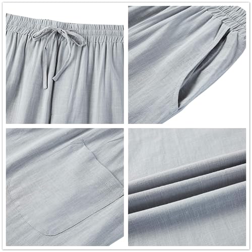 Karlywindow Mens Linen Pants Casual Loose Lightweight Drawstring Elastic Waist Summer Yoga Beach Trousers - Image 5