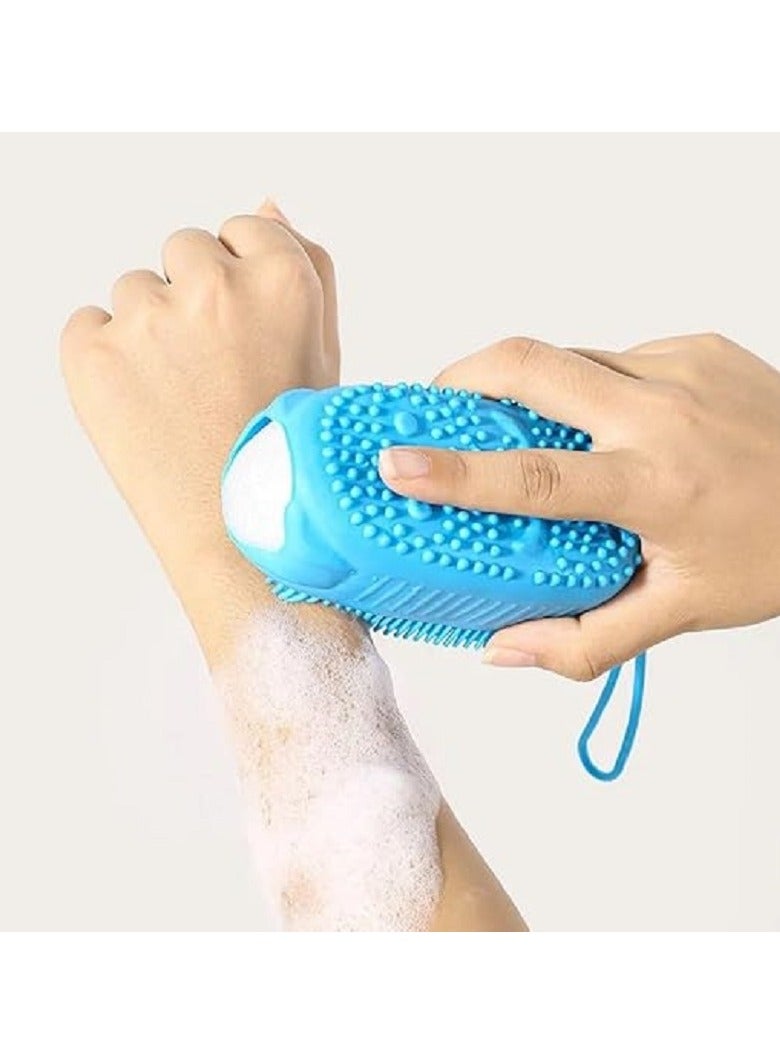 Double Sided Silicone Bath Loofah for Body Cleansing and Exfoliating – Soft Silicone Shower Brush for Men & Women – Anti-Bacterial Body Massage Brush & Easy to Clean – Multiple Colors Available - Image 3