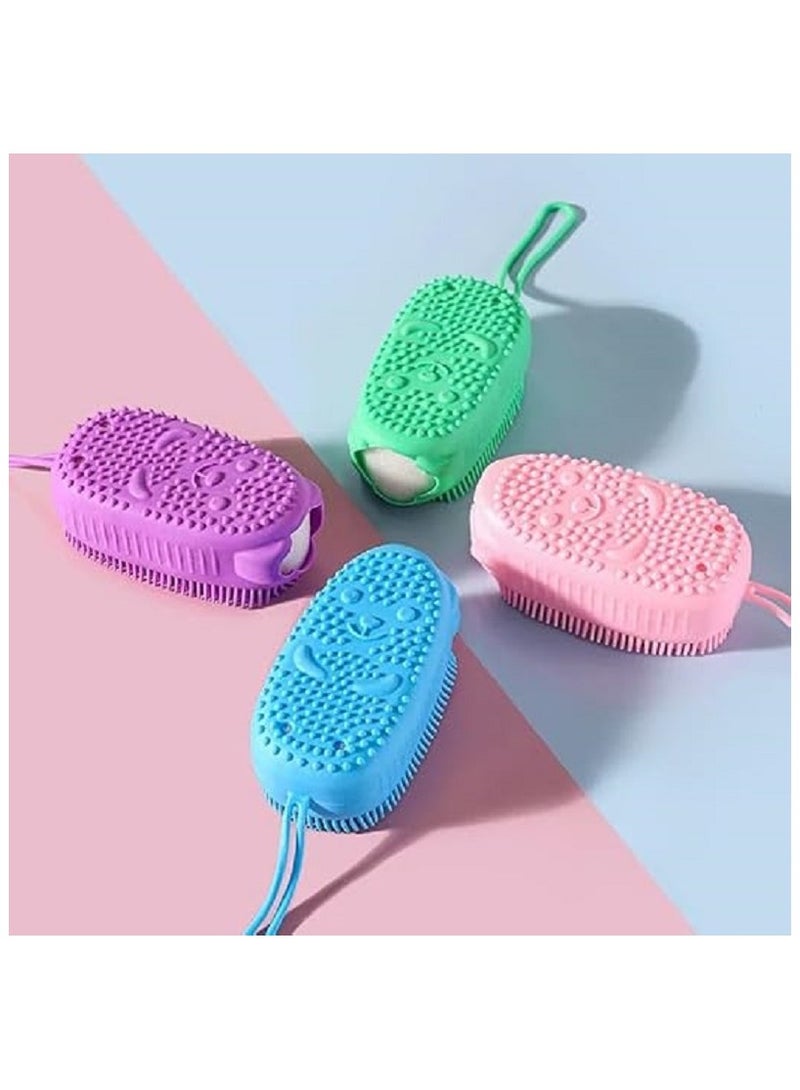 Double Sided Silicone Bath Loofah for Body Cleansing and Exfoliating – Soft Silicone Shower Brush for Men & Women – Anti-Bacterial Body Massage Brush & Easy to Clean – Multiple Colors Available - Image 4