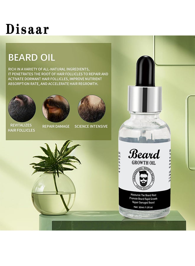 Beard Oil, Beard Oil For Men Growth, Make The Beard More Full, Thick And Smooth, Moisture To Reduce Frizz, All Pure Natural Organic Plant Extraction, Strengthens And Moisturizes Beard, 30ML