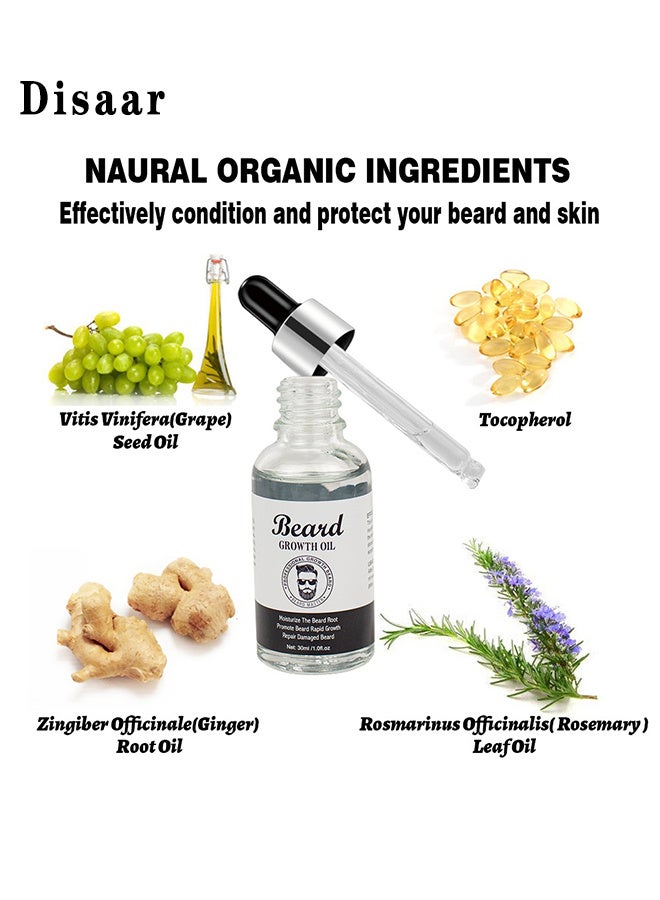 Beard Oil, Beard Oil For Men Growth, Make The Beard More Full, Thick And Smooth, Moisture To Reduce Frizz, All Pure Natural Organic Plant Extraction, Strengthens And Moisturizes Beard, 30ML