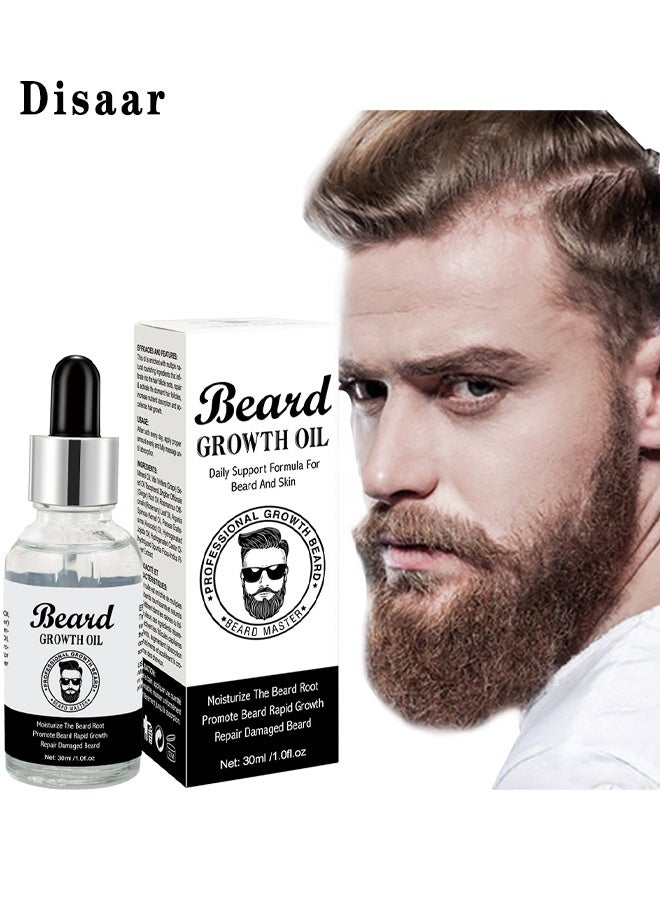 Beard Oil, Beard Oil For Men Growth, Make The Beard More Full, Thick And Smooth, Moisture To Reduce Frizz, All Pure Natural Organic Plant Extraction, Strengthens And Moisturizes Beard, 30ML