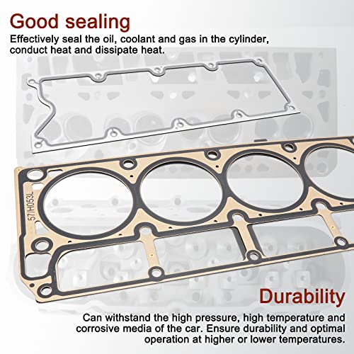 AUTOBABA GEN 3 III LS Gasket Set Kit & LS Head Gaskets Compatible with 1999-2010 GM Chevy Silverado GMC Sierra 1500 2500 Engine LS1 LS6 LQ4 LQ9 4.8L 5.3L 6.0L Replace# 12558178 12551933 12611384 - Image 3