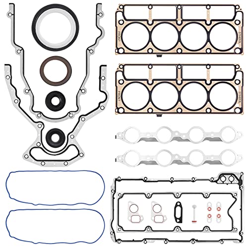 AUTOBABA GEN 3 III LS Gasket Set Kit & LS Head Gaskets Compatible with 1999-2010 GM Chevy Silverado GMC Sierra 1500 2500 Engine LS1 LS6 LQ4 LQ9 4.8L 5.3L 6.0L Replace# 12558178 12551933 12611384 - Image 1