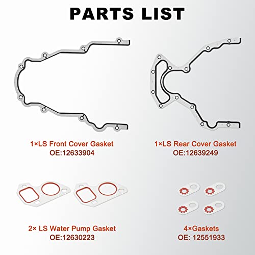 AUTOBABA GEN 3 III LS Gasket Set Kit & LS Head Gaskets Compatible with 1999-2010 GM Chevy Silverado GMC Sierra 1500 2500 Engine LS1 LS6 LQ4 LQ9 4.8L 5.3L 6.0L Replace# 12558178 12551933 12611384 - Image 5