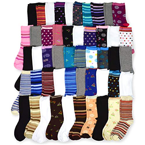 TeeHee Socks 50 Pairs Various Sample Socks Value Pack (Womens Sock Size 9-11 Crew) - Image 4