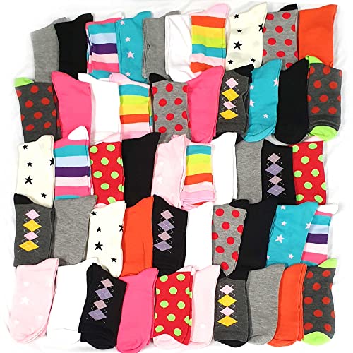 TeeHee Socks 50 Pairs Various Sample Socks Value Pack (Womens Sock Size 9-11 Crew) - Image 3