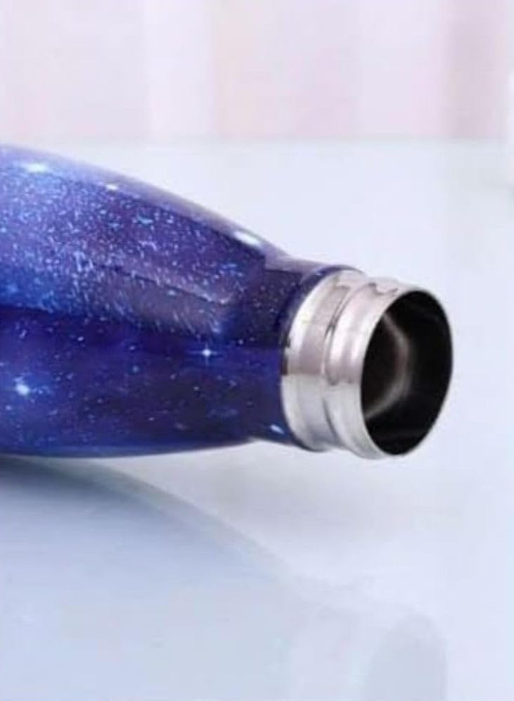 Generic 500ml quality double wall insulated vacuum flask stainless steel water coke bottle BPA free thermos for sport water bottles coke keeps hot cold drinks blue galaxy - Image 2