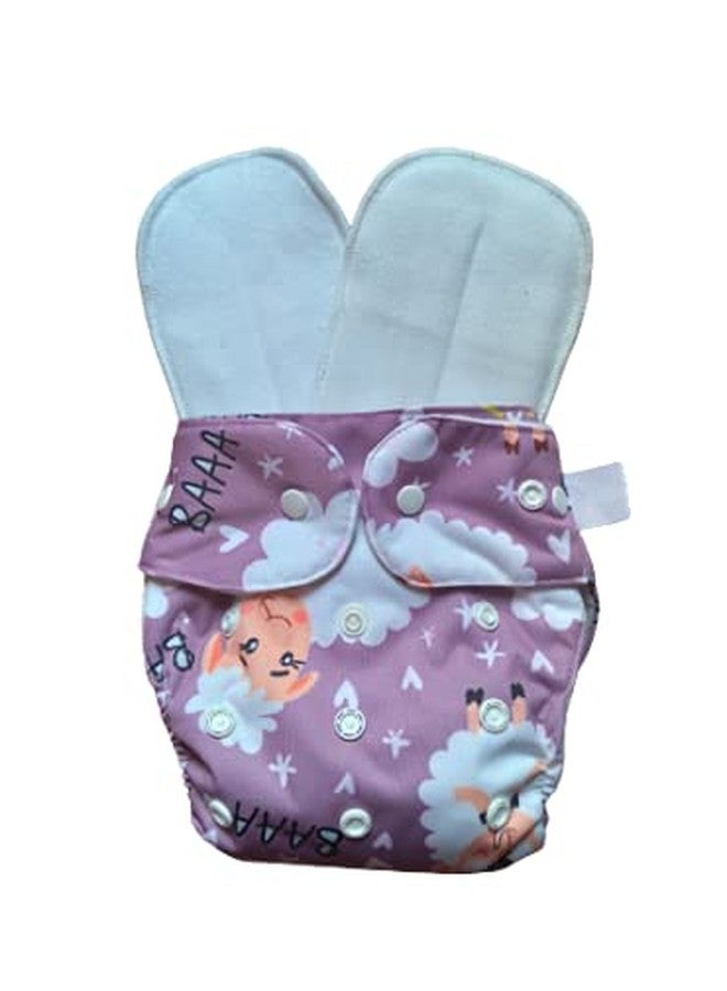 KIKA Reusable Cloth Diapers With 2 Inserts - Adjustable Size - KiKA-Sheep - Image 2