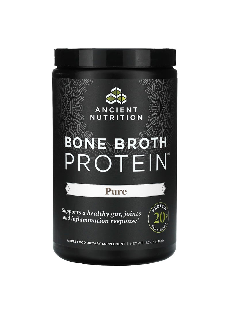 Ancient Nutrition Bone Broth Protein, Pure, 15.7 oz(446 g)