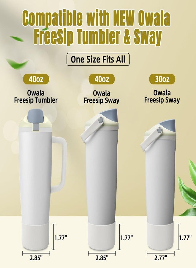BKBY 2PCS Silicone Boot Compatible with Owala 30oz & 40oz FreeSip Sway Bottles & Tumblers, Protective Anti-Slip Bottom Cover Sleeve for Freesip Sway Tumbler (Fog) - Image 2