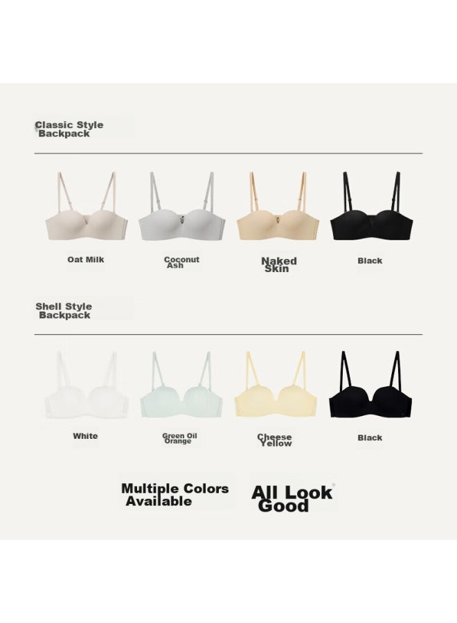 Ubras Two-way Detachable Strap Push-up Bra For Small Chest, Strapless Bra For Women, Anti-slip Brassiere, Black, B75 - Image 4