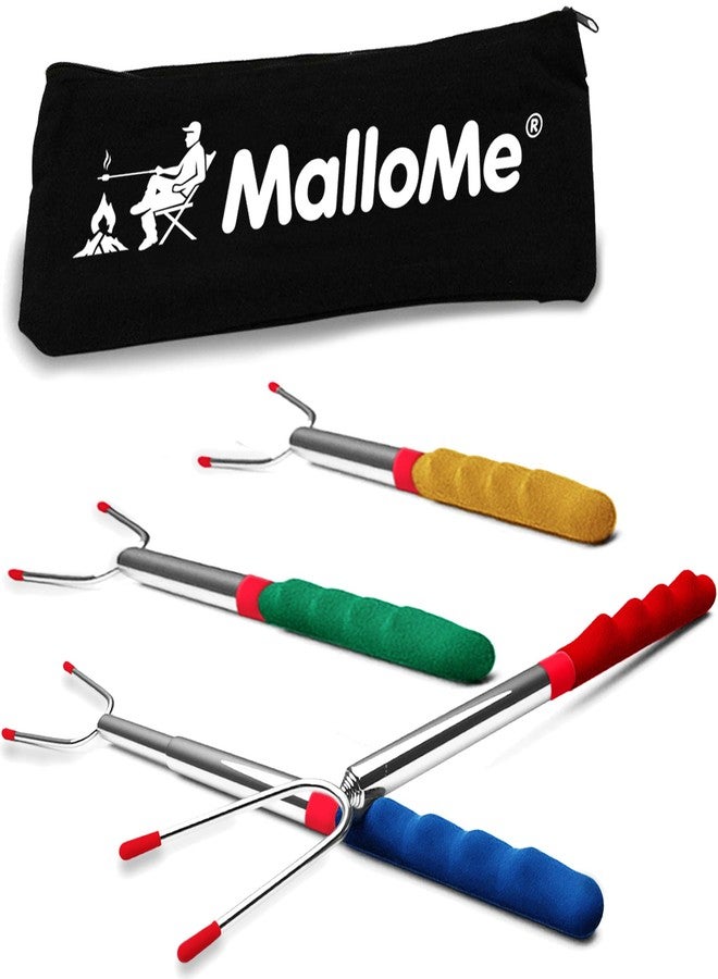 MalloMe Smores Sticks for Fire Pit 45 inch Extra Long - Marshmallow Roasting Sticks Smores Kit -Smore Skewers Hot Dog Fork Campfire Cooking Equipment, Camping Essentials, Outdoor Accessories (4 Pack) - Image 1