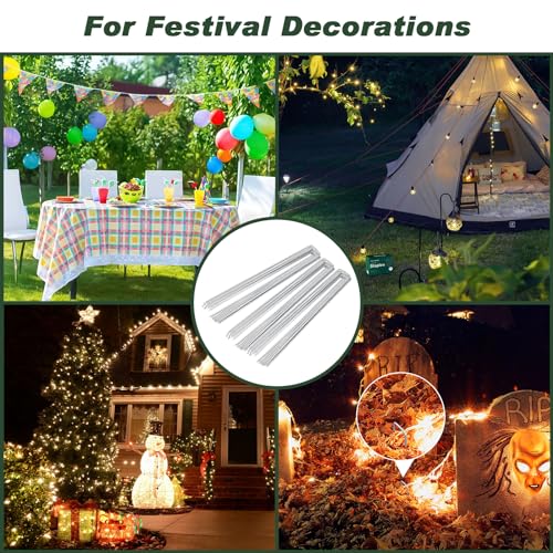 FEED GARDEN 6 Inch 500 Pack Galvanized Landscape Staples Plant Cover Pins 11 Gauge Tent Stakes Garden Stakes Landscaping Fabric SOD Pins Yard Spikes for Decoration Weed Barrier Fabric - Image 5