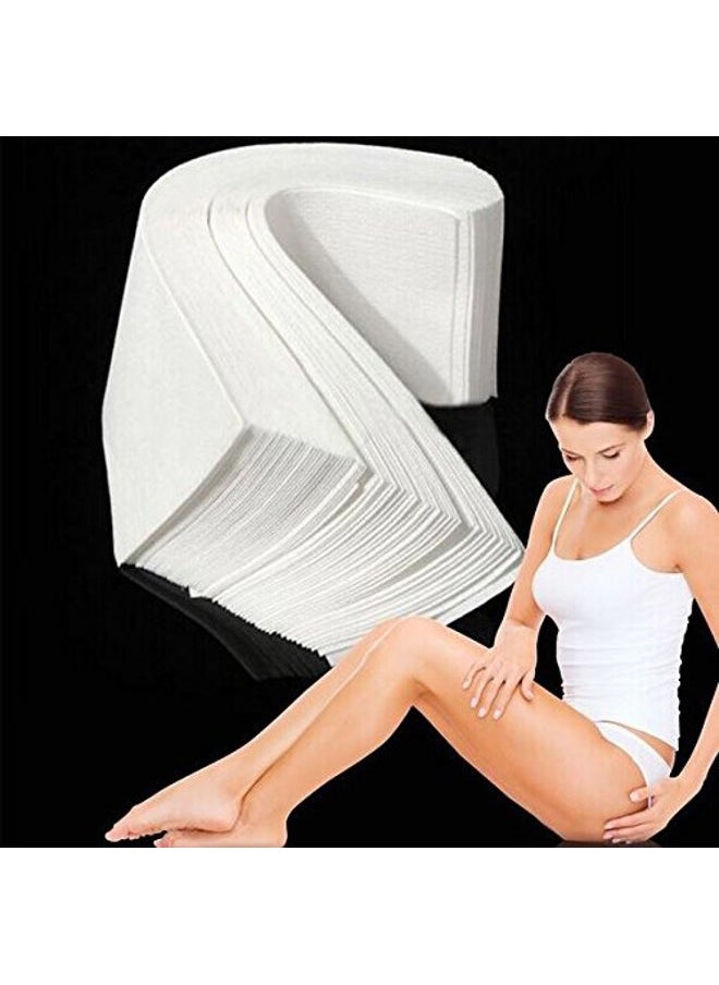 esowemsn 1Bag(100pcs) Non Woven Wax Strips Facial Body Hair Removal White Paper Honey Wax Paper  - Image 3