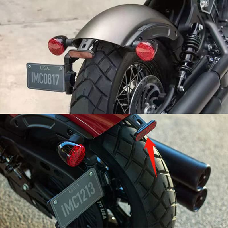 GYMARK Motorcycle License Plate Bracket LED Light Side Mount License Plate for Indian Scout Bobber Twenty Scout Rogue 20182024 Foldable License Plate Holder Accessories - Image 3