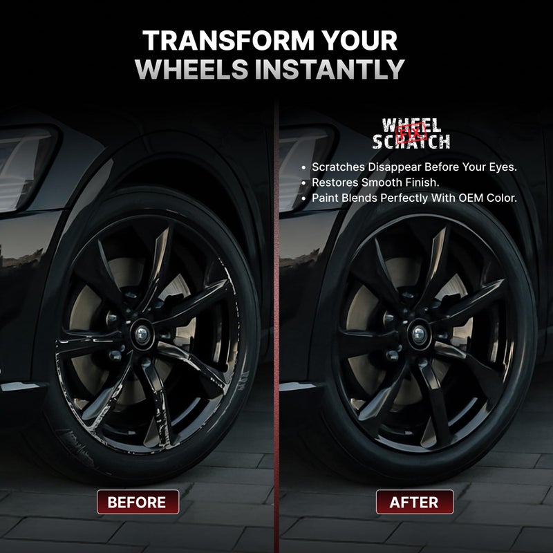 Wheel Scratch Fix طقم طلاء تصحيح خدوش العجلات باللون الأسود غير اللامع، طقم إصلاح خدوش العجلات، قلم طلاء تصحيح العجلات، طقم إصلاح حواف الأرصفة، طقم إصلاح خدوش الأرصفة، طلاء عجلات الألمنيوم العالمية باللون الأسود (أسود غير لامع ساتيني) - Image 5