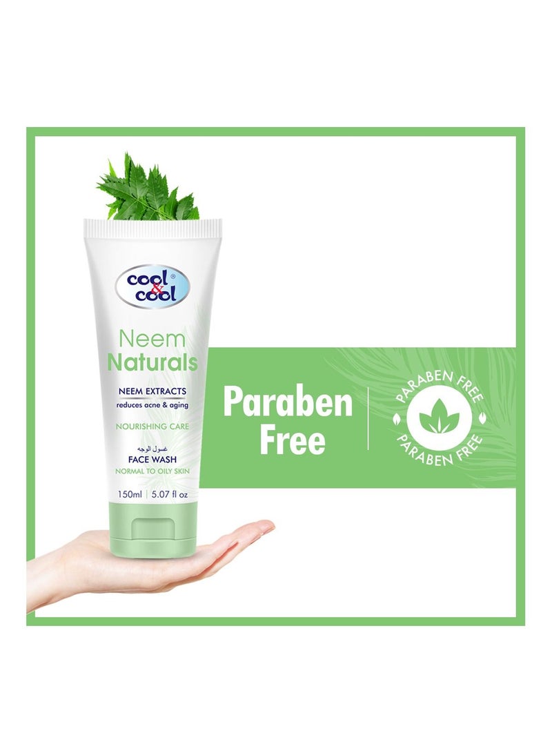 كول اند كول غسول الوجه كول آند كول نيم ناتشورالز 150 مل (عبوة من قطعتين) - زيت النيم الطبيعي، مضادات الأكسدة، خالي من البارابين، منعش ومنشط، يعالج ندبات حب الشباب ويغذي البشرة، مناسب للبشرة العادية إلى الدهنية - Image 2