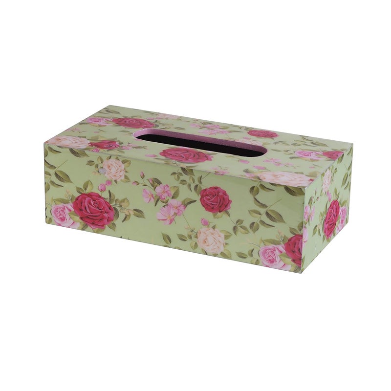 RICHTER Floral Light Green Tissue Box HolderCover - Image 2