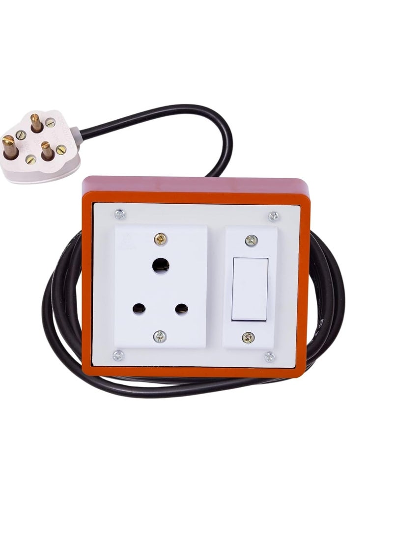 Cordnet Cordnet Premium Extension BoardWIth Brown One Socket One Swicth 8 Meter Long Wire  - Image 1