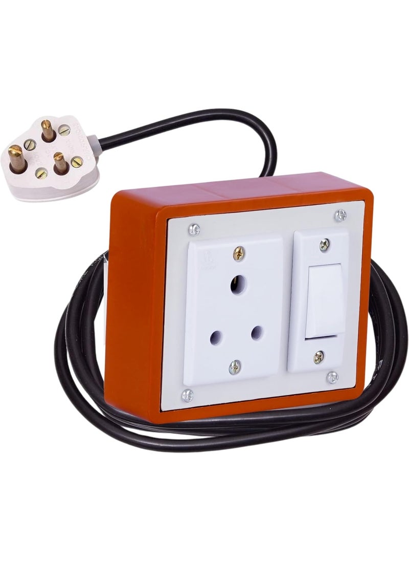 Cordnet Cordnet Premium Extension BoardWIth Brown One Socket One Swicth 8 Meter Long Wire  - Image 2