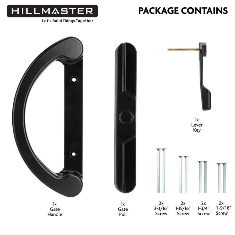 HILLMASTER Patio Sliding Glass Door Handle Replacement Set,Mortise Style Reversible Design Non-keyed Sliding Patio Door Handles, Black Diecast Finish Fit 3-15/16â€ Screws Hole Spacing - Image 5
