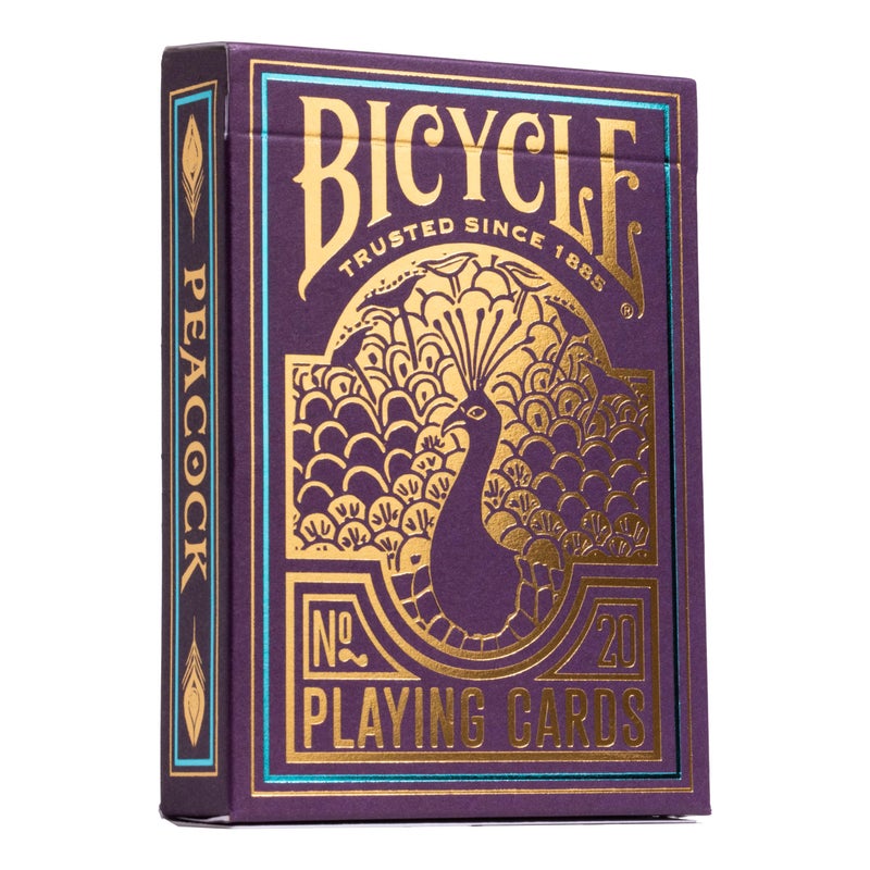 Bicycle Peacock Playing Cards - Purple - Cold Foil Premium Playing Card Deck for Card Games and Magic Tricks - Dazzling Design, Smooth Finish - Image 1