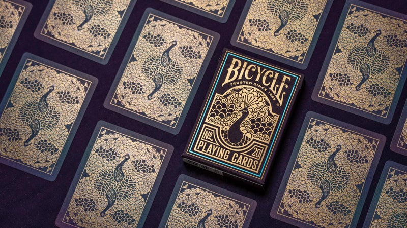 Bicycle Peacock Playing Cards - Purple - Cold Foil Premium Playing Card Deck for Card Games and Magic Tricks - Dazzling Design, Smooth Finish - Image 4