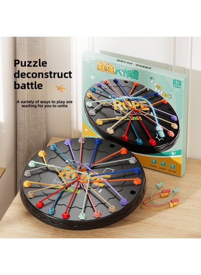 Rope-lifting Challenge Board Games Toys Children's Educational Logical Thinking Development Concentration Parent-child Interaction Trembles-Color:Deconstring Battle - Image 3