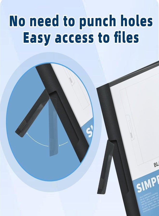 SIMPROFFICE Swing Clip Report Covers, Professional Presentation Folders, Black Report Folders with Swing Clip and Clear Cover, 9 x 11.4 Inches, 3 Pack - Image 4