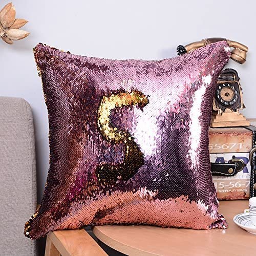 Mocofo 4 Pack Glitter Sequins Pillow 16X16 Decorative Pillow Cover Sequin Pillowcase Magic for Party Sofa Couch Car 4pack No4 LPSGZ - Image 3